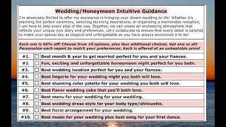 Wedding Honeymoon Intuitive Guidance When will you get married Best wedding dates for you Romance [upl. by Pence]