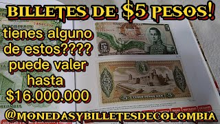 BILLETES VALIOSOS DE CINCO PESOS [upl. by Irdua]