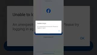 Facebook Unable To Login Problem Solve Facebook Not Working [upl. by Anileve]