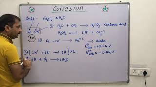 318Corrosion  mechanism of rusting of iron class 12th electrochemistry [upl. by Innob839]