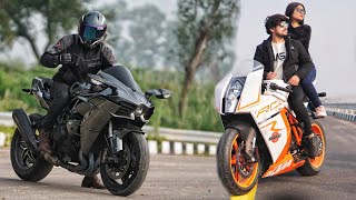 Most Rare KTM RC8R 1190 VS Worlds Fastest H2 [upl. by Tecil]