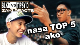 𝐙𝐚𝐤𝐢 𝐑𝐞𝐚𝐜𝐭𝐬  BLKD vs Tipsy D  Top Standard ng Rap Battle [upl. by Deloris]