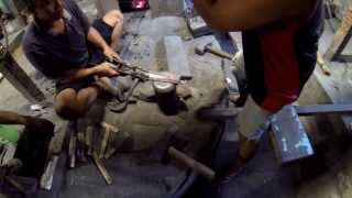 Gongsmithing in Bali Making the Keys of a Gangsa [upl. by Enelyak]