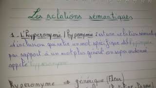 les relations sémantiques lexicologie S3 👍partie 2 [upl. by Trutko]