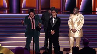 SILK SONIC Wins Record Of The Year For “LEAVE THE DOOR OPEN”  2022 GRAMMYs Acceptance Speech [upl. by Ashleigh]