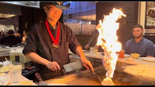 First Time at a Hibachi Grill – I Wasnt Ready for the Fire Show 🔥😂 [upl. by Kolnos]