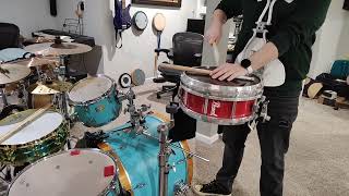 SMALLEST Pearl Marching Snare Drum with Mylar Top Head Evans MX Black SUPER CRANKED high tension [upl. by Alwitt]