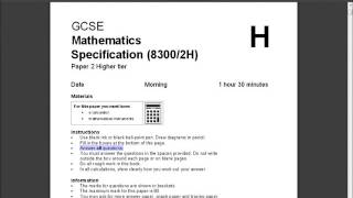 AQA GCSE 8300 2H Mathematics Specimen Paper Q 14 [upl. by Eniotna]