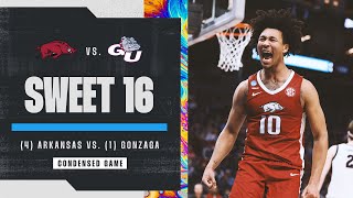 Arkansas vs Gonzaga  Sweet 16 NCAA tournament extended highlights [upl. by Nananne567]