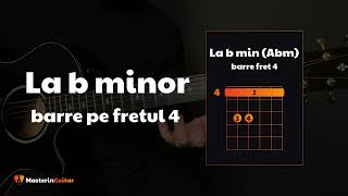 Acordul La bemol Minor cu Barre pe Fretul 4  Invata Chitara Online cu MasterinGuitar [upl. by Cortney]