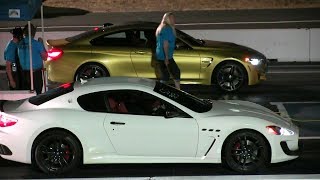 BMW m4 vs Maserati Granturismodrag race 14 mile [upl. by Eelloh]