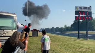 WARNING Jet Dragster crash at Quaker City Raceway 7222023 RIP Al Zukauskas Hot Blade [upl. by Akimas]