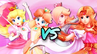 SSBU Peach amp Daisy VS Zelda amp Rosalina [upl. by Gerek]