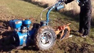 Nibbi AE 11 Two wheel tractor Plowing 2016 0803 [upl. by Rodgers593]