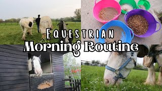 Morning Routine with 4 Horses Spring 2023  Equestrian VLOG [upl. by Beaufert]