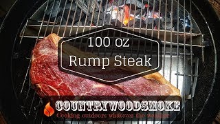 Giant 100 oz Rump Steak  Weber 57cm kettle  Slow N Sear [upl. by Nnaj]