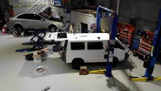 Mitsubishi L300 4X4 Camper Van Build  Part 1 MaxxAir Fan amp Roof Lining [upl. by Teragramyram]