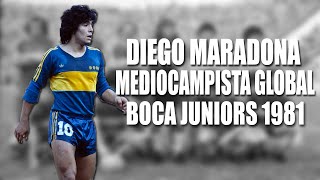 Diego Maradona mediocampista global en Boca Juniors 1981 [upl. by Allisan]