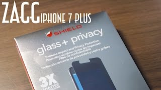 ZAGG Invisible Shield Glass  Privacy Unboxing amp Installation for iPhone 7 Plus [upl. by Neelrak]