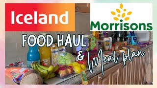 ICELAND amp MORRISONS FOOD HAUL amp MEAL PLAN  GROCERY HAUL UK [upl. by Tuchman]