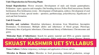 SKUAST KASHMIR UET SYLLABUS 2024  SKUAST KASHMIR ENTRANCE SYLLABUS 2024 [upl. by Bradly]