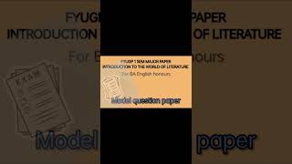 Model question paper for BA English honours [upl. by Siuol]