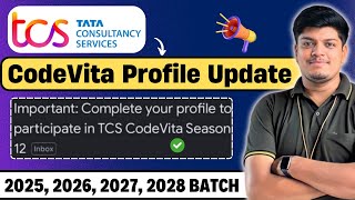 TCS Codevita Profile Update Mail  2025 2026 2027 2028 BATCH  TCS Codevita Season 12 Updates [upl. by Sanyu]