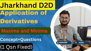 Maxima and Minima Application of Derivatives Jharkhand D2D bitsindri [upl. by Richardo]