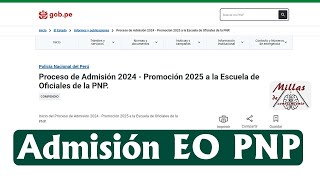 CONVOCATORIA EO PNP 👮‍♂️ Admisión Promoción 2025 [upl. by Zap]