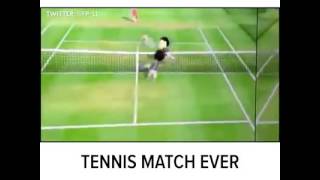 Wii Sports Tennis Video Game  Most Intense Match Ever Played in History [upl. by Bolger297]