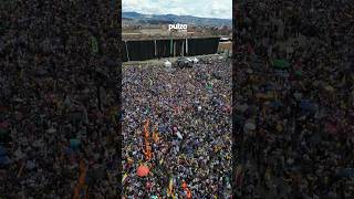 Marchas del Día del Trabajo desde el aire así se veía la Plaza de Bolívar en apoyo a Petro  Pulzo [upl. by Araet595]