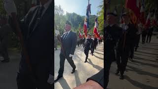 Arrivée des drapeaux lors de la cérémonie en hommage aux corps franc Bir Hakeim  Bioge [upl. by Conlon]