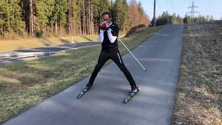 Skiroller Rollerski Bremsen mit der V Stellung [upl. by Whalen]