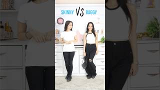 Skinny vs baggy 🦋 shorts fashionhacks styleinspo youtubeshorts [upl. by Stover]