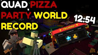 QUAD PIZZA PARTY WORLD RECORD SPEEDRUN 1254  ROBLOX TOWER DEFENSE SIMULATOR [upl. by Bourne67]