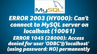 ERROR 2003 HY000 Cant connect to MySQL server on localhost 10061 [upl. by Ahsatniuq]