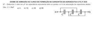 EEAR  CFS 2ª 2020  QUESTÃO 87 – CAPACITÂNCIA [upl. by Till771]