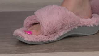 Vionic Adjustable CrossBand Slippers  Relax Plush on QVC [upl. by Jobey]