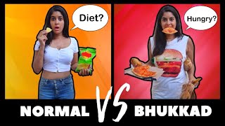 Normal VS Bhukkad  Normal VS Foodie  Anisha Dixit  Rickshawali [upl. by Enytsirhc]