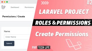 Laravel Roles amp Permissions Project  2 Create Permissions  Spatie  PHP Tech Life Hindi [upl. by Storer]