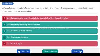 QCM parasitologie toxoplasmose residanat alger [upl. by Meras]