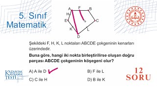 5 Sınıf Çokgenler ve Üçgenler MEB Kazanım Testi Soruları ve Çözümleri [upl. by Leahpar345]