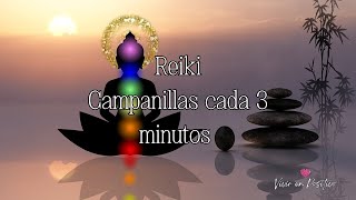 Música Reiki con campanillas cada 3 min  Cura energética  Energy healing and cleansing [upl. by Ladnyc950]