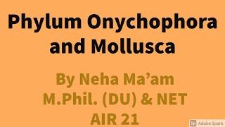 Phylum Onychophora and Mollusca [upl. by Publius]