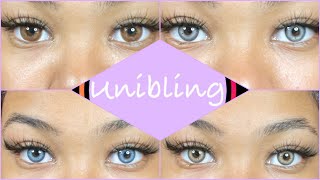 UNIBLING COLORED CONTACTS FOR DARK BROWN EYES [upl. by Patricia]