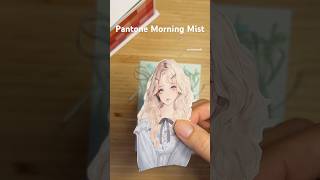 Pantone Morning Mist pantonechallenge pantone journaling collage scrapbooking paperasmr [upl. by Kaela]