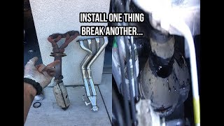 HOW TO INSTALL HEADER AND REAR MOTOR MOUNT  06 Si Build [upl. by Byrom249]