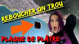 TUTODIY  Comment reboucher facilement un trou dans une plaque de plâtre [upl. by Anidene]