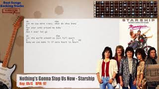 🎸 Nothings Gonna Stop Us Now  Starship Guitar Backing Track with chords and lyrics [upl. by Aydin]