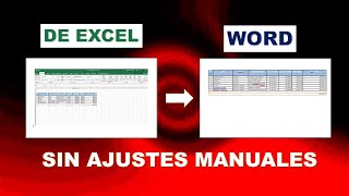 como PASAR una TABLA de EXCEL a WORD SIN complicaciones [upl. by Aeki]